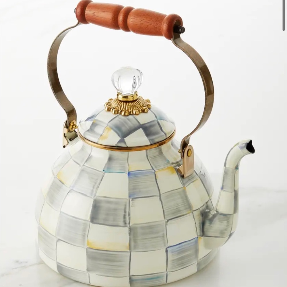 Mackenzie childs 3qt teapot brand new in box. Asking $160 OBO